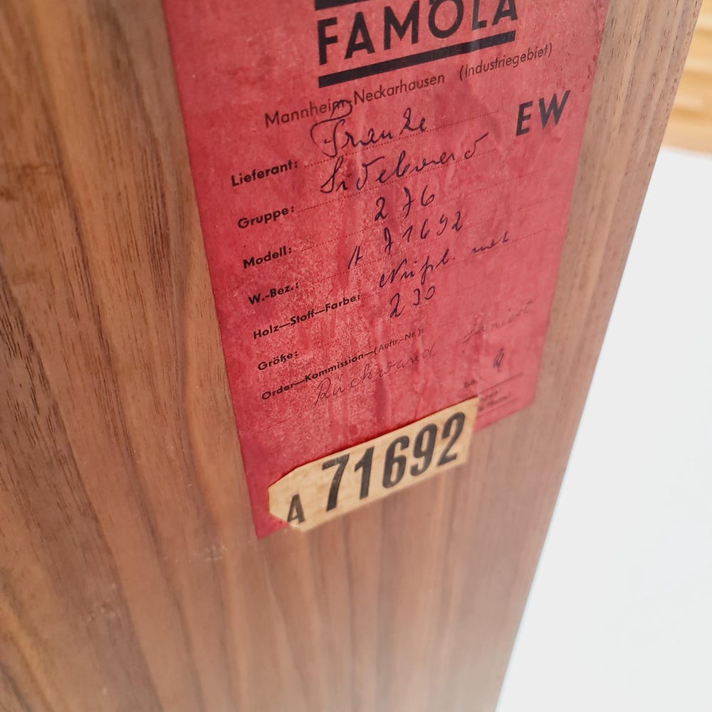 long Mid Century Modern German walnut sideboard by Famöla Möbel, 1950s - Image 10