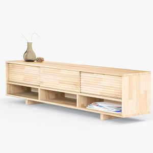 Solid Wood Media Console Cabinet, Wood Tv Stand, Sideboard Solid Wood, Mid-Century Sideboard, Handmade Wood Furniture