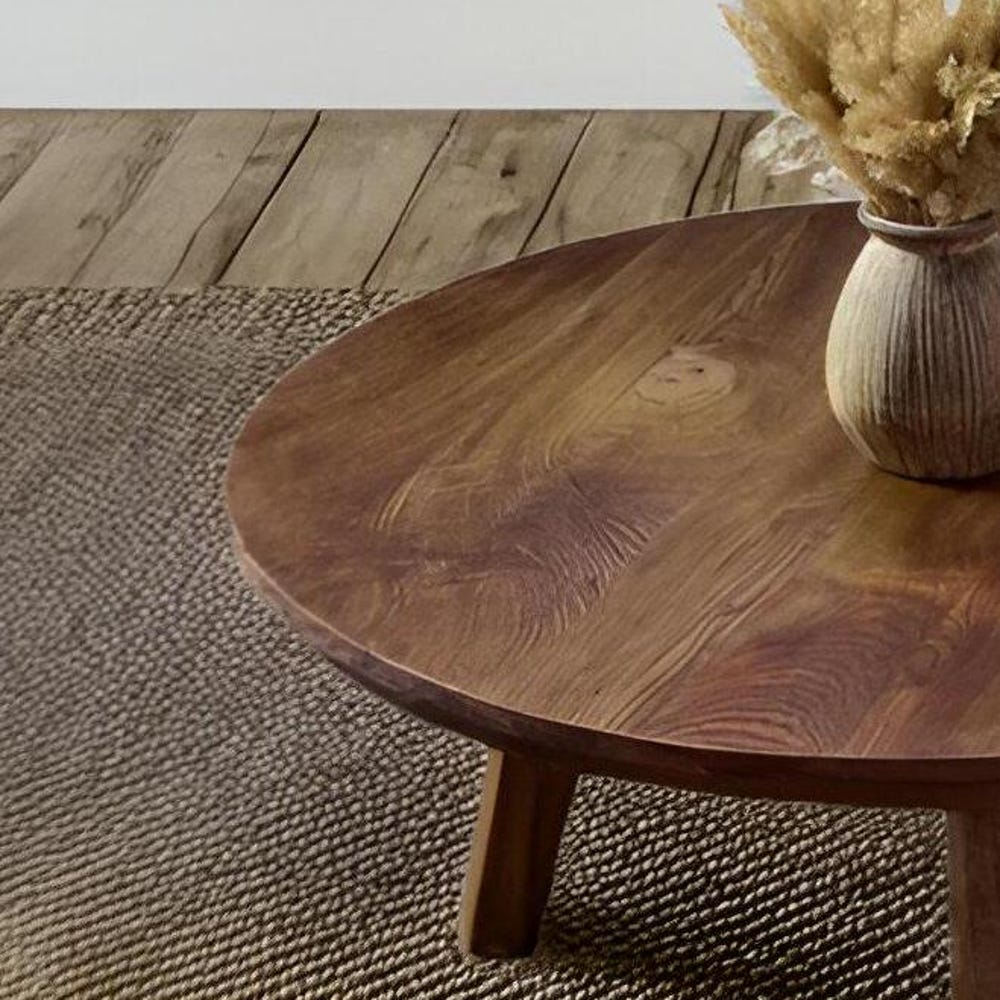 Custom Handmade Rustic Wooden round Coffee Table - Farmhouse Style natural Live Edge Reclaimed Handcrafted solid wood table home furniture - Image 4