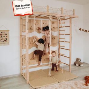 88x78" Swedish Ladder, Wall Games, Climbing Panels, Indoor Climbing Wall, Monkey Bars, Indoor Swing, Montessori Climbing