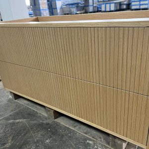 Custom Oak Wood veneer Vanity Floating , Floating 48 inches , Fluted Oak , Crown Oak , Solid , Modern Vanity