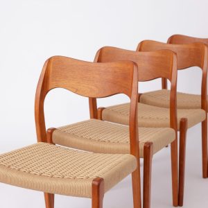 4 Niels Otto Moller Model 71 Chairs - 1950s Danish Teak Design