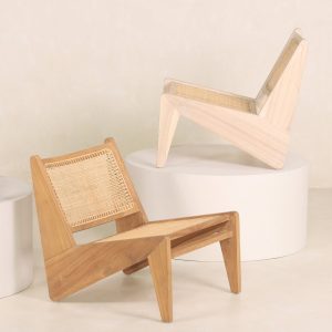 Kangaroo Chair - Teak and Rattan Lounge Chair