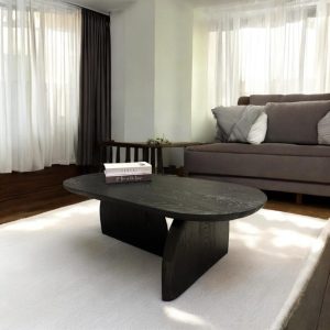 Burnt Natural Wood Coffee Table, Mid Century Modern Coffee Table, Rustic Living Room Furniture, Handmade Wooden Table