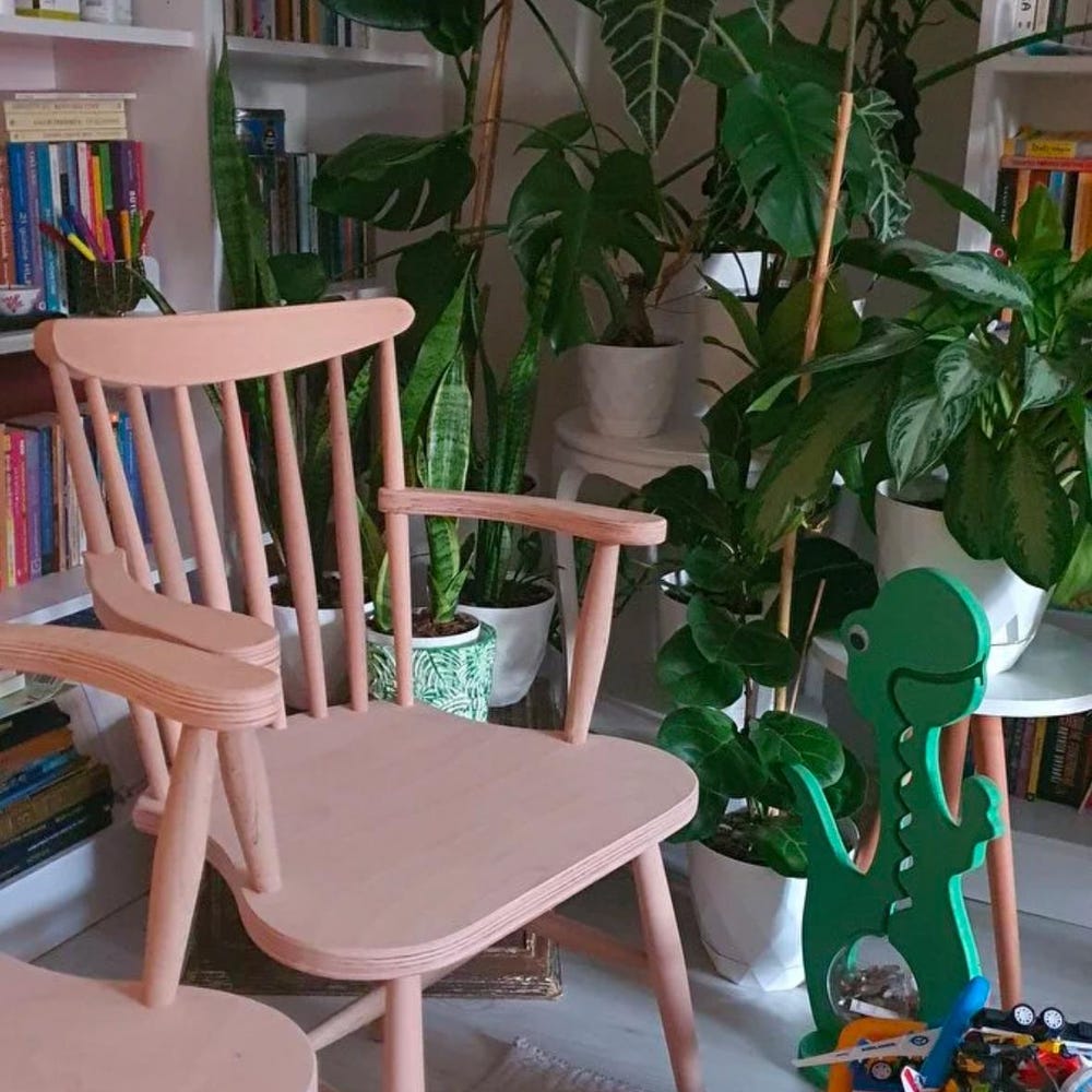 Armrest Yıldız Wooden Chair - Wooden Dining Chair - Wooden Legs - Living Room - Kitchen - Cafe - Home Design Home Decor Raw Chair - Image 2