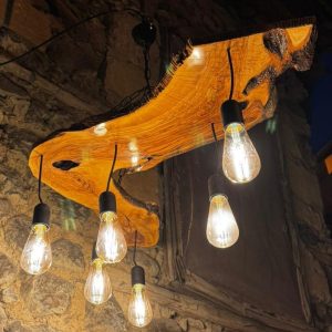 Chandelier Lighting Dining Room, Wood Chandelier, Olive Wood Pendant Light, Live Edge Chandelier Lighting, Hanging Lamp, Unique Chandeliers