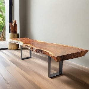 Hallway Bench, Walnut Live Edge Bench, Wooden Bench, Entryway Bench, Live Edge Bench, Handmade Bench