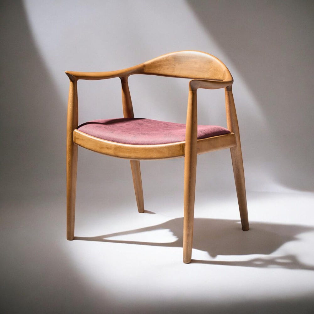 Wooden Dining Chair with Arms - Modern Walnut Kitchen Table Chairs for Living Room & Dining Room Seating - Image 7