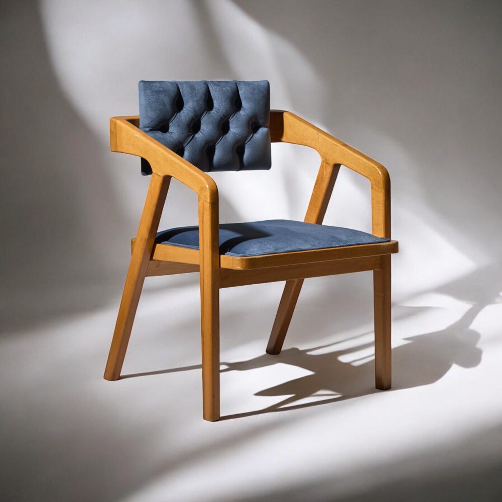 Walnut Dining Chair, Modern Dining Chair, Chairs for Living Room, Wooden Dining Chair, Kitchen Table Chairs, Dining Chair with Wooden Arms - Image 4