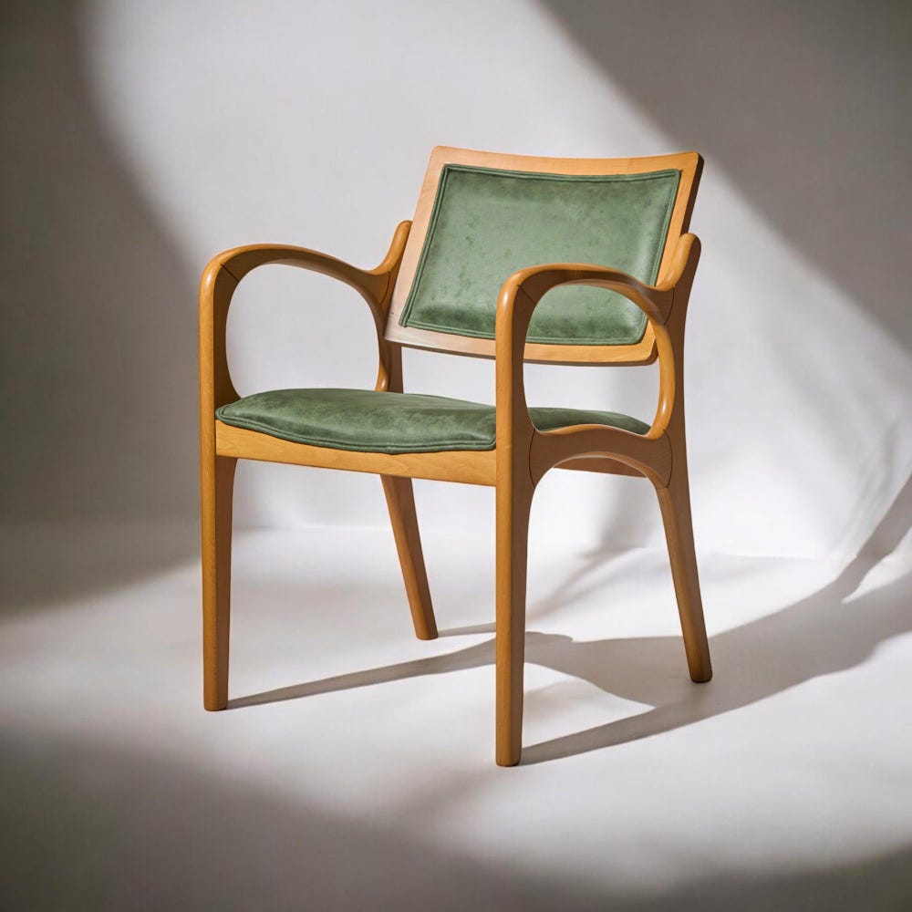 Walnut Dining Chair, Modern Dining Chair, Chairs for Living Room, Wooden Dining Chair, Kitchen Table Chairs, Dining Chair with Wooden Arms - Image 3