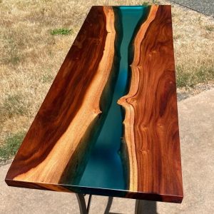 Handmade epoxy table, Natural Furniture Vivid Edge, Special Epoxy Wood Resin table, Home decoration, living room furniture, custom order.