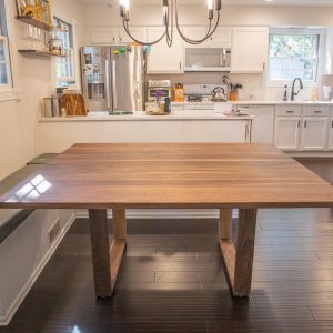 Minimalist Square Dining Table, Modern Walnut Dinning Table for 8 Square, 60 Inch Square Table Walnut, Square Dining Room Table for 8