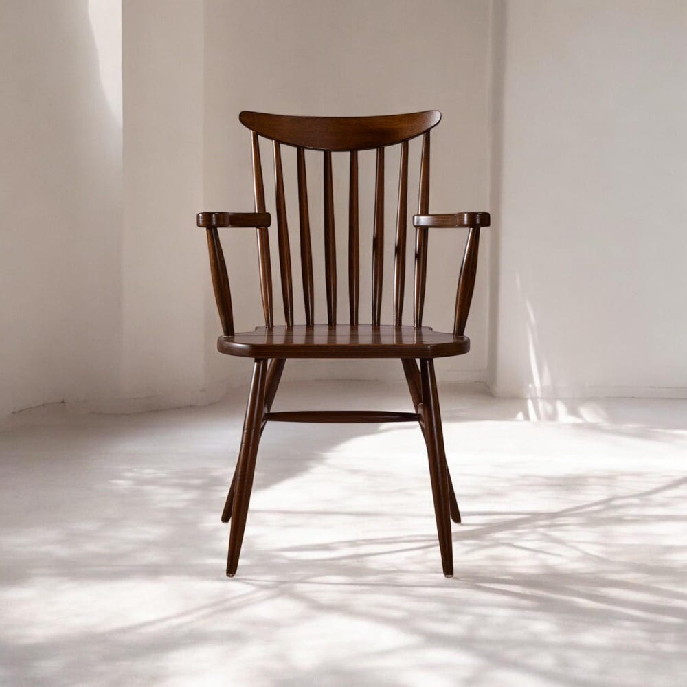 Wood Dining Chair with Wooden Arms - Modern Kitchen Table & Living Room Chairs, Stylish Comfortable Seating - Image 5