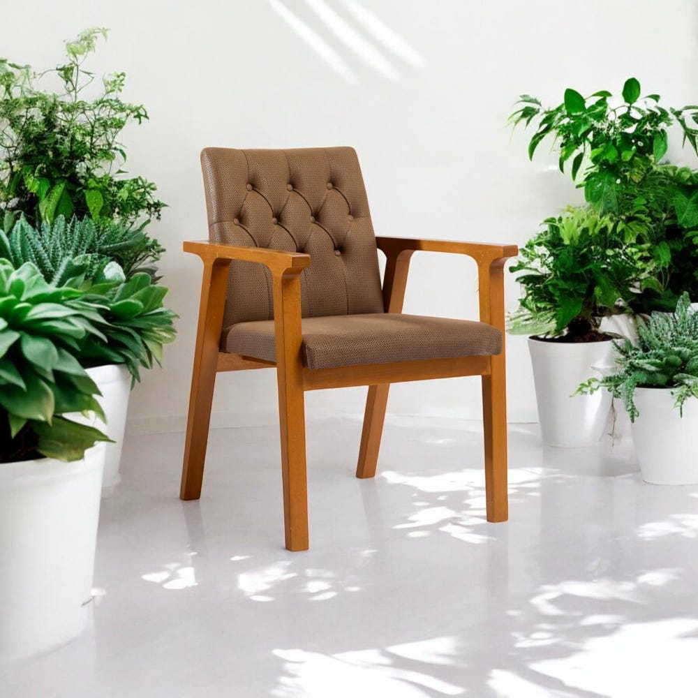 Wooden Dining Chair with Arms, Handmade Modern Dining Chairs for Kitchen & Living Room, Comfortable Stylish Seating - Image 7