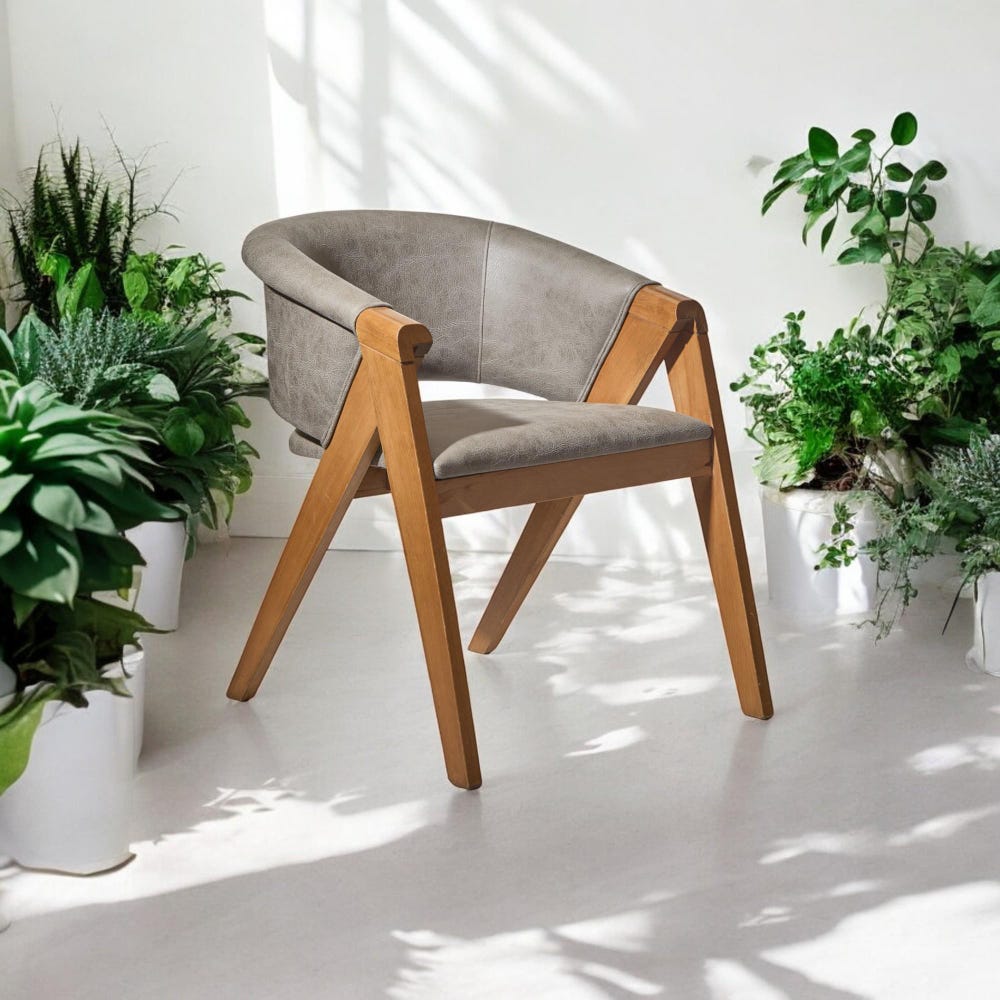 Wooden Dining Chair with Arms, Handmade Modern Dining Chairs for Kitchen & Living Room, Comfortable Stylish Seating - Image 8