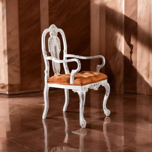 Solid Wood Bergere Chair with Cozy Sherpa Accent – Custom Lounge Bergere for Living Room & Workspace Seating