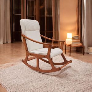 Handmade Wooden Rocking Chair – Unique Relaxing Chair for Reading & Peaceful Corners, Comfortable Wood Rocker