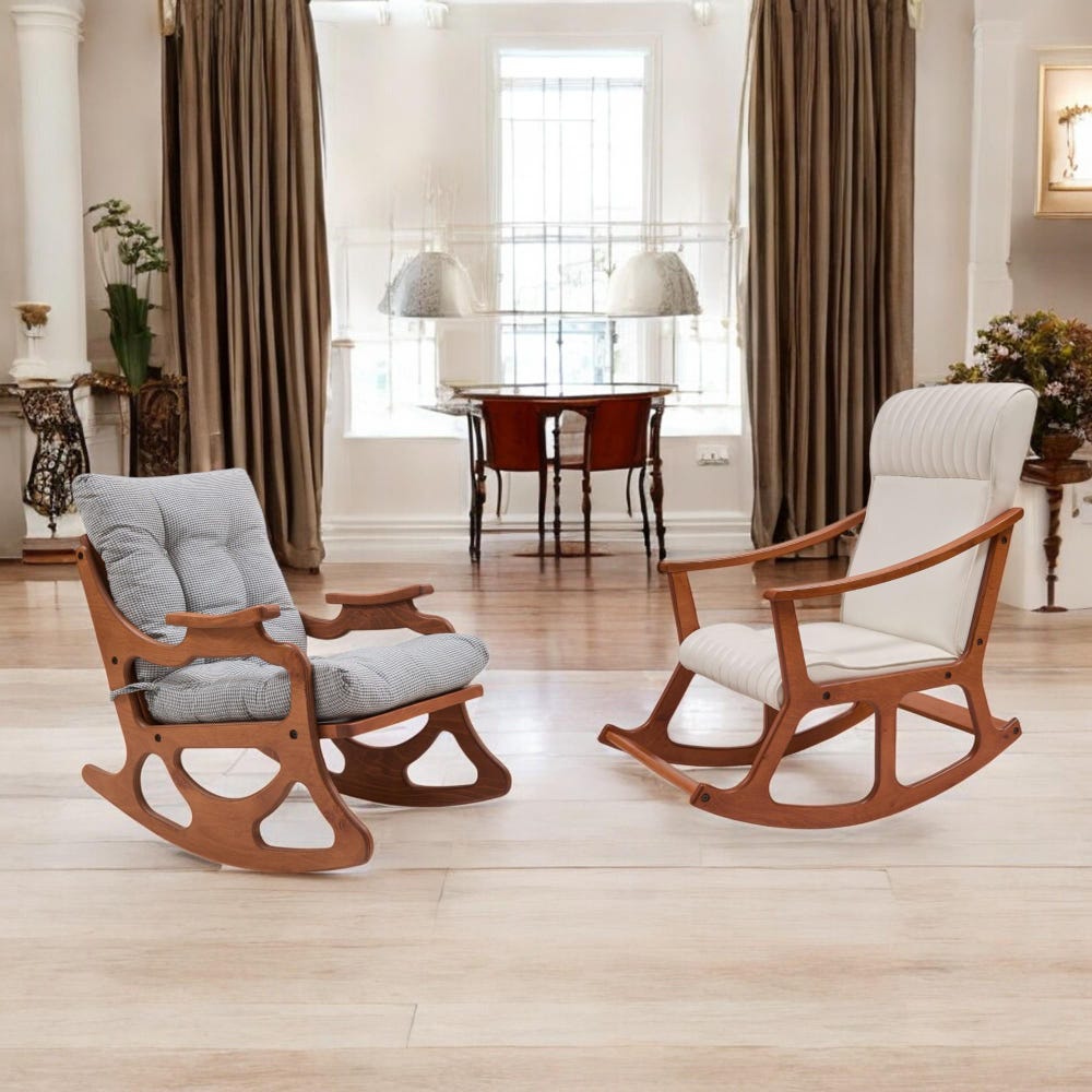 Handmade Wooden Rocking Chair – Unique Relaxing Chair for Reading & Peaceful Corners, Comfortable Wood Rocker - Image 8