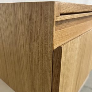 Custom Oak Wood veneer Vanity Floating , Floating 27,6 inches , Fluted Oak , Crown Oak , Solid , Modern Vanity