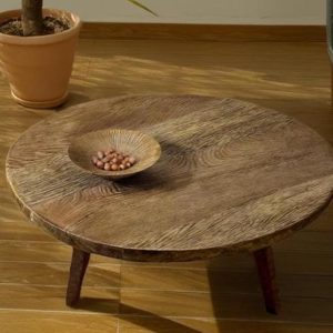 Solid Rustic wooden round coffee table - Custom Handcrafted Farmhouse Live Edge Reclaimed and Barn Wood tables - Unique Design- Home Decor