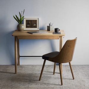 Computer Desk Yotsa with Wide Drawer Oak Wooden Table Unique Solid Oak Wood Scandinavian Furniture Executive Oak Mid Century Modern Table