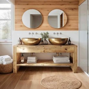 Farmhouse Double Sink Vanity , Reclaimed Rustic Wood, Handmade Bathroom Vanity Cabinet, Farmhouse Style