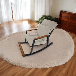 Handmade Wood Rocking Chair - Unique Relaxing Book Reading Chair for Peaceful Corner Seating