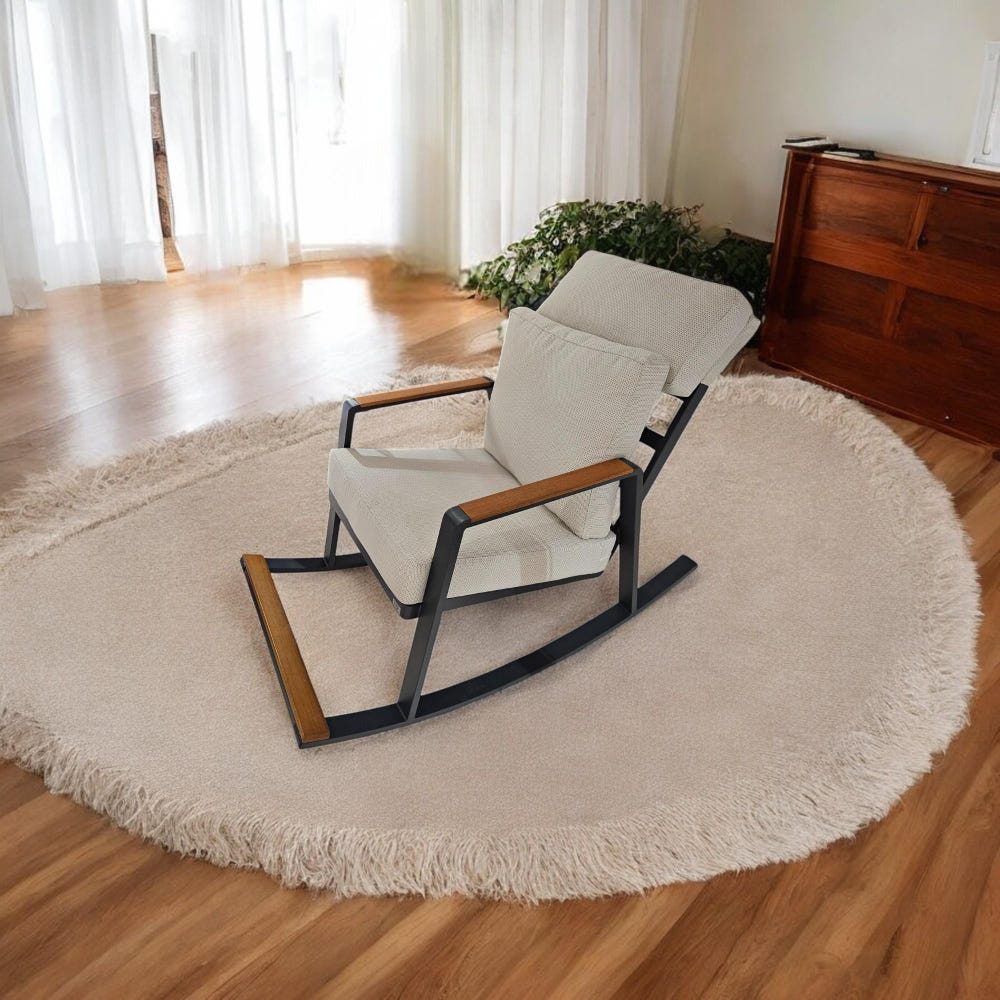 Handmade Wooden Rocking Chair – Unique Relaxing Chair for Reading & Peaceful Corners, Comfortable Wood Rocker - Image 6