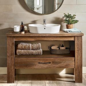 Solid Rustic Bathroom Vanity - Custom Handcrafted Farmhouse Small Live Edge Reclaimed and Barn Wood Vanities - Unique Design- Home Decor