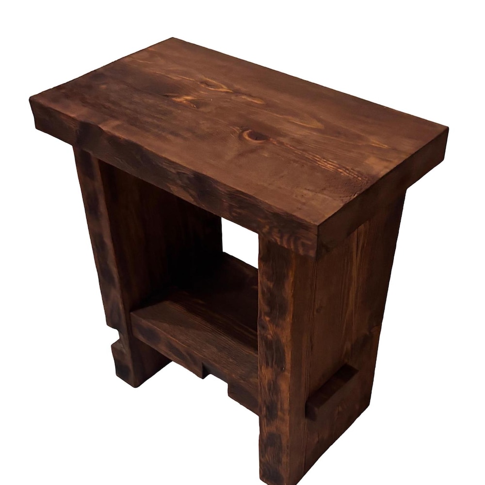 Custom Handmade Rustic Wooden Bathroom Vanity - Farmhouse Style Sink Shelf with Live Edge Reclaimed Handcrafted cabinet Wood Country Style - Image 8