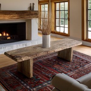 Handmade Chestnut Coffee Table - Rustic Reclaimed Wood Centerpiece - Farmhouse Living Room Decor - Solid Wood Furniture - Mother’s Day Gift