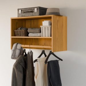 Closet Hanger with Shelf in Cherry