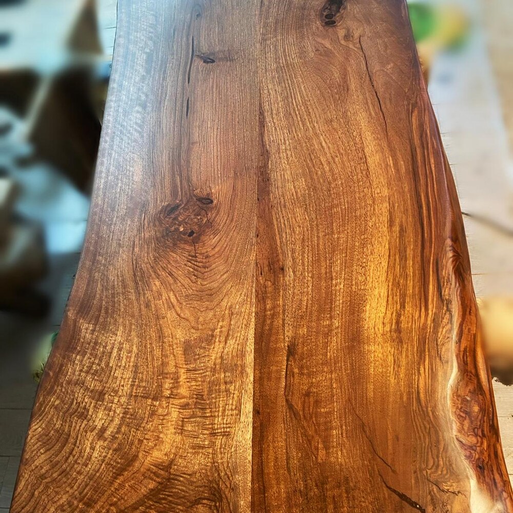 Live edge table, Modern solid walnut table, Kitchen Table, Live edge walnut table, Handcrafted solid walnut table, Live edge kitchen table - Image 4