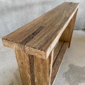 Handmade Chestnut Console Table - Rustic Entryway Furniture - Solid Wood Hallway Decor - Customizable Narrow Sofa Table - Mother’s Day Gift