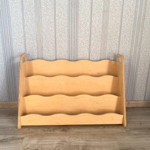 Montessori Wooden Bookshelf – Natural Kids Book Storage, Minimalist Nursery Furniture, Eco-Friendly Toddler Bookshelf