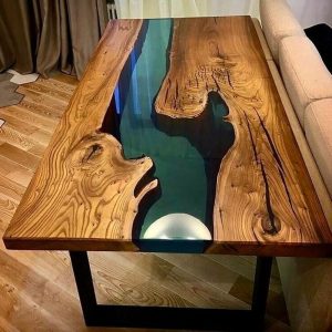 Handmade epoxy table, Natural Furniture Vivid Edge, Special Epoxy Wood Resin table, Home decoration, living room furniture, custom order.