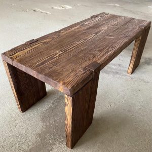 Handmade Rustic Coffee Table - Reclaimed Wood Living Room Table - Farmhouse Style Wooden Table -Solid Dark Brown Furniture-Mother’s Day Gift
