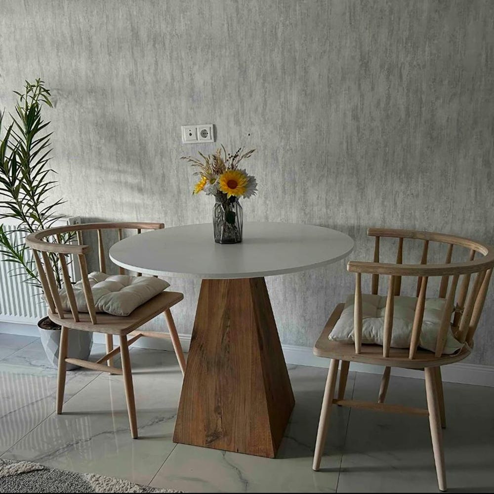 Wooden Dining Chair - Wooden Legs - Chairs for Dining Room - Living Room - Kitchen - Home Design Home Decor Omurga Raw Chair - Image 5