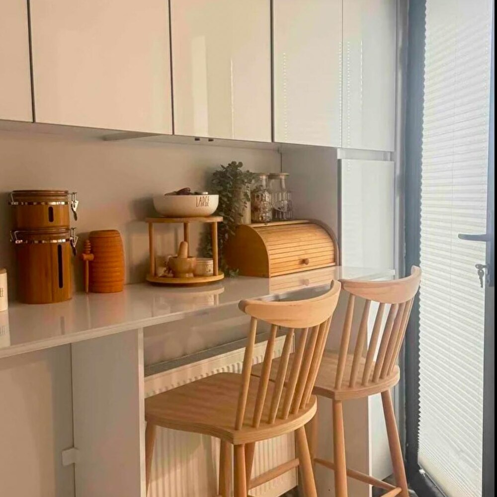 Wooden Bar Chair - Wooden Legs - Chairs for Dining Room - Living Room - Kitchen - Home Design Home Decor Bar Raw Chair - Image 4