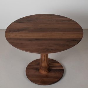 Round Pedestal Table, Small Round Walnut Dining Table, Small Round Kitchen Table, Circle Dining Table Made of Walnut, 42" Round Table