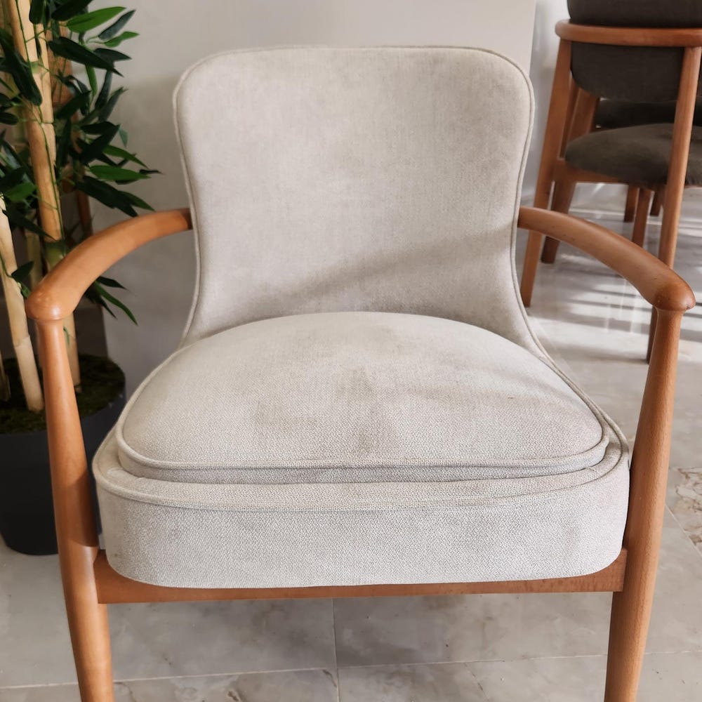 Mid-Century Modern Wooden Armchair | Handmade Upholstered Lounge Chair | Retro Scandinavian Accent Chair - Image 4