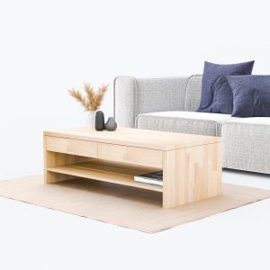 Solid Wood Coffee Table, Coffee Table With Drawers