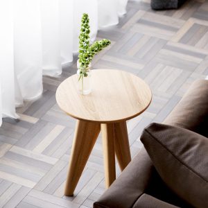 Modern Round End Table - Wooden Side Table - Solid Oak Wood Table - Minimalist End/Side Table for Living Room - Set of End Side Tables