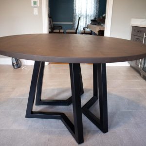 Round Wood Table, Circle Dining Table for Kitchen or Dining Room, Dark Wood 54 Inch Round Dining Table, Round Table for 4-6 People