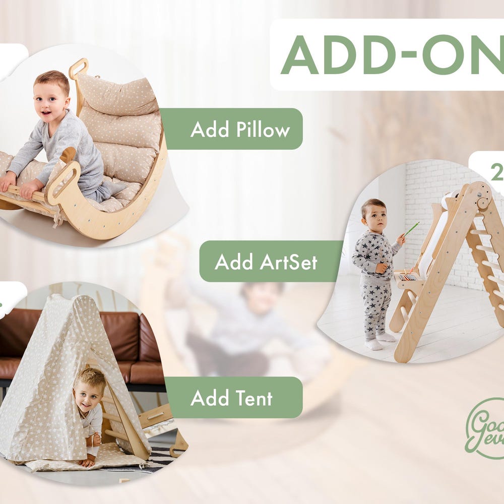 Climbing arch with pillow, Montessori arch, Kids and baby, Arch rocker cushion, First birthday gift, Toys for 2 years old, Montessori rocker - Image 8