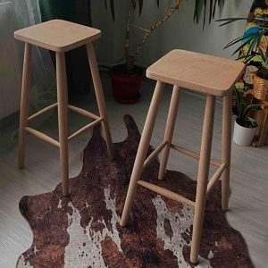 Wood Square Bar Stool – Kitchen & Dining Room Counter Chair