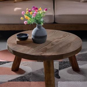 Custom Handmade Rustic Wooden round oval elips Coffee Table - Farmhouse Style natural Live Edge Handcrafted solid wood table furniture decor