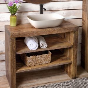 Solid Rustic Bathroom Vanity - Custom Handcrafted Farmhouse Small Live Edge Reclaimed Barn Wood sink cabinet - Unique Design- Home Decor