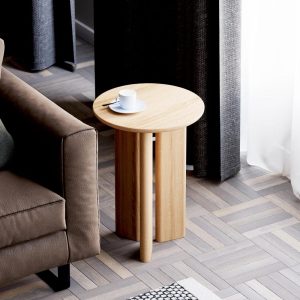 Modern End Table - Minimalist Side Table - Solid Oak Wood Table - Wooden End/Side Table for Living Room - Set of End Side Tables