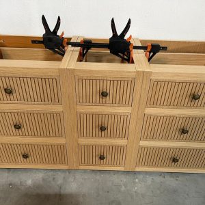 Custom Oak Wood veneer 52 inc  Vanity Floating , Floating  inches , Fluted Oak , Crown Oak , Solid , Modern Vanity,Double sink vanity